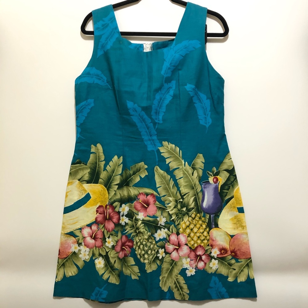 Shannon Marie Hawaiian Short Dress Blue XXL Floral
